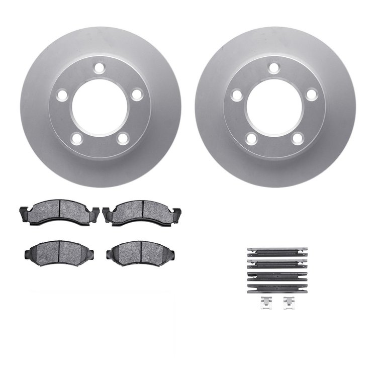 4312-54012 Geospec Brake Rotors with 3000-Series Ceramic Brake Pads & Hardware, 1986-1993 Ford/Lincoln/Mercury/Mazda, Position: 