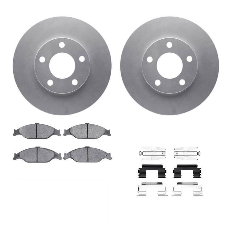 4312-54052 Geospec Brake Rotors with 3000-Series Ceramic Brake Pads & Hardware, 1999-2004 Ford/Lincoln/Mercury/Mazda, Position: