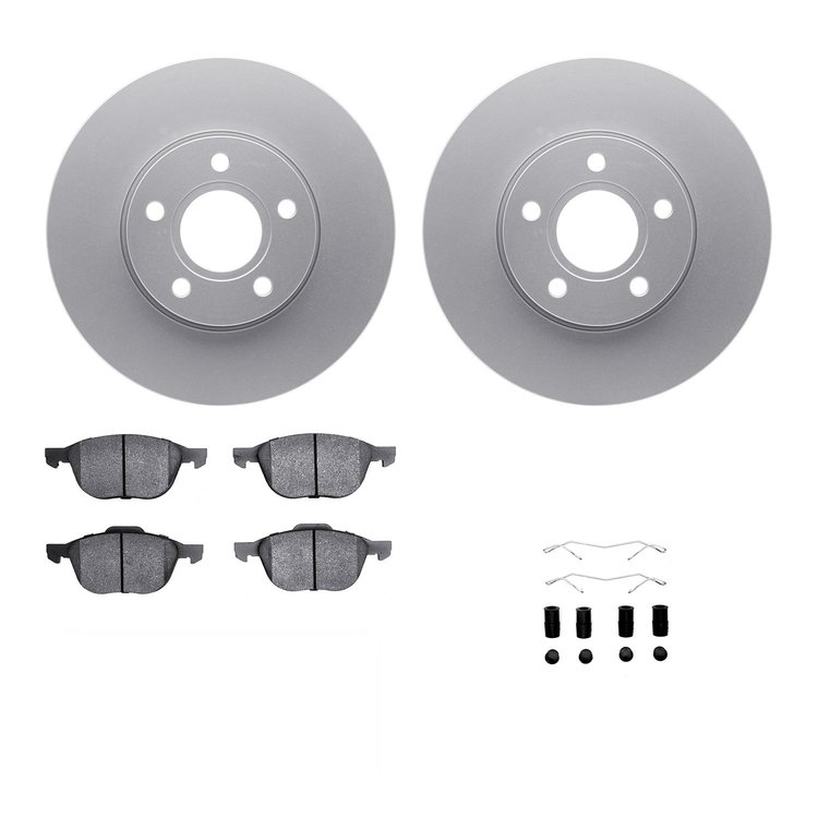4312-54079 Geospec Brake Rotors with 3000-Series Ceramic Brake Pads & Hardware, 2012-2018 Multiple Makes/Models, Position: Front