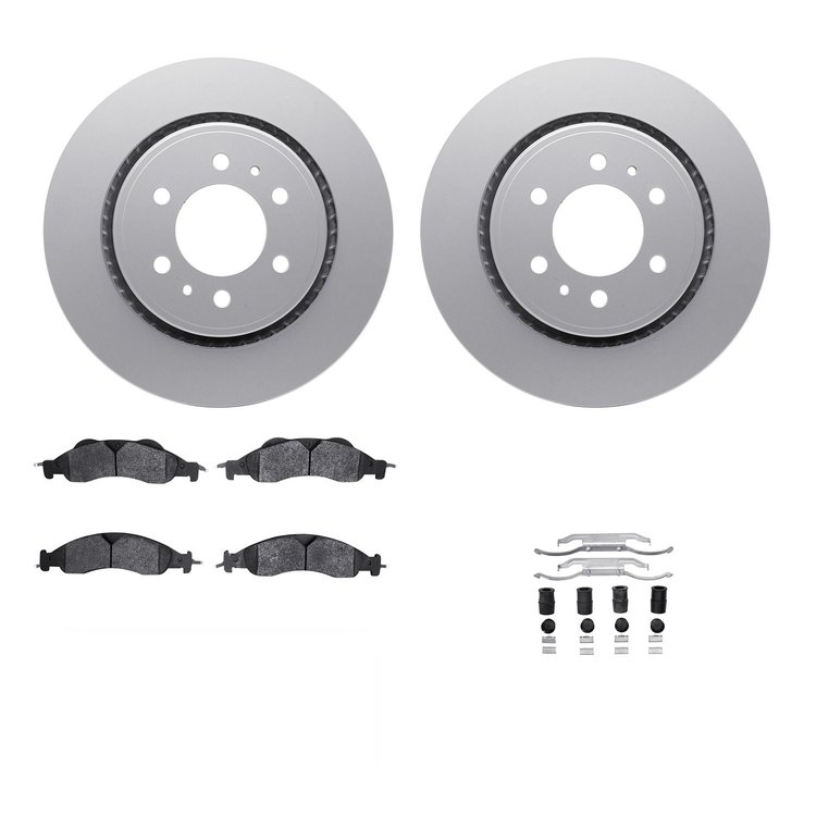 4312-54104 Geospec Brake Rotors with 3000-Series Ceramic Brake Pads & Hardware, 2007-2009 Ford/Lincoln/Mercury/Mazda, Position: