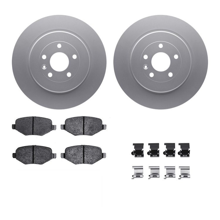 4312-54107 Geospec Brake Rotors with 3000-Series Ceramic Brake Pads & Hardware, 2013-2016 Ford/Lincoln/Mercury/Mazda, Position:
