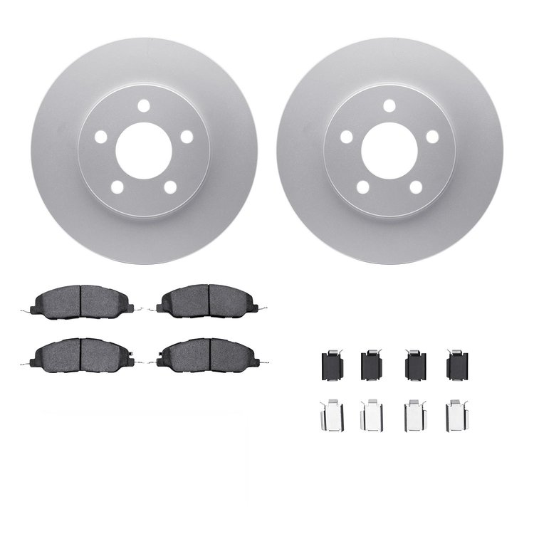 4312-54111 Geospec Brake Rotors with 3000-Series Ceramic Brake Pads & Hardware, 2005-2010 Ford/Lincoln/Mercury/Mazda, Position:
