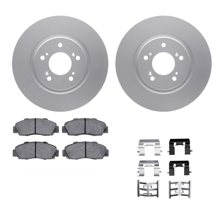 4312-58002 Geospec Brake Rotors with 3000-Series Ceramic Brake Pads & Hardware, 1997-2005 Acura/Honda, Position: Front
