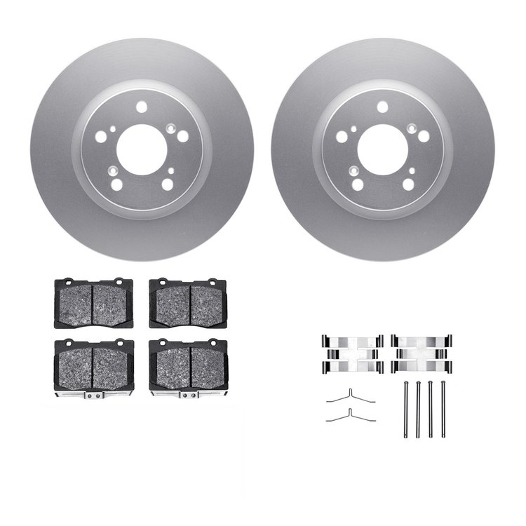 4312-58008 Geospec Brake Rotors with 3000-Series Ceramic Brake Pads & Hardware, 2005-2012 Acura/Honda, Position: Front