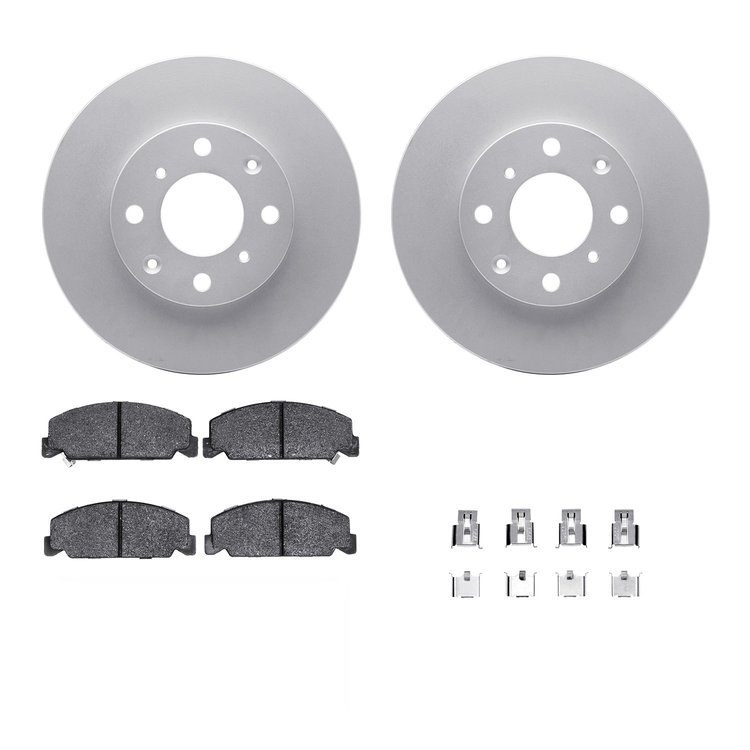 4312-59004 Geospec Brake Rotors with 3000-Series Ceramic Brake Pads & Hardware, 1990-2000 Acura/Honda, Position: Front