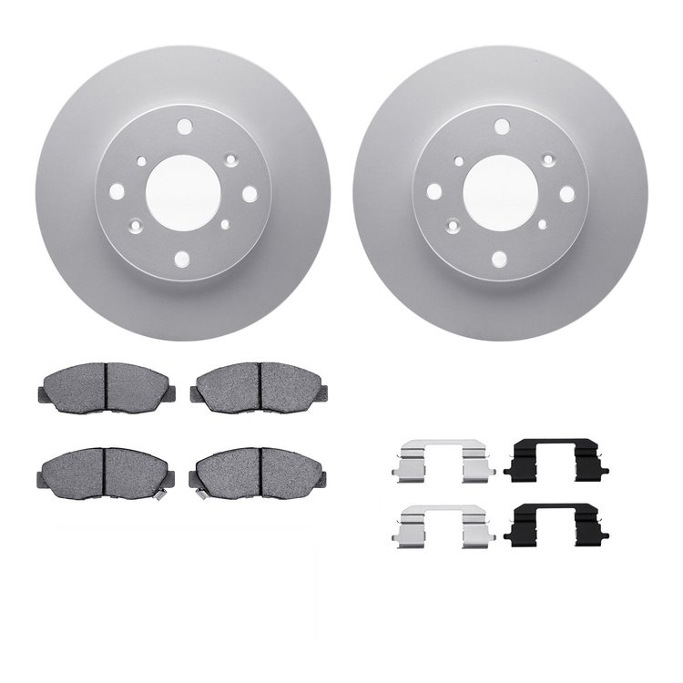 4312-59009 Geospec Brake Rotors with 3000-Series Ceramic Brake Pads & Hardware, 1998-1999 Acura/Honda, Position: Front