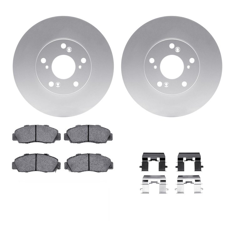4312-59012 Geospec Brake Rotors with 3000-Series Ceramic Brake Pads & Hardware, 1998-2002 Acura/Honda, Position: Front