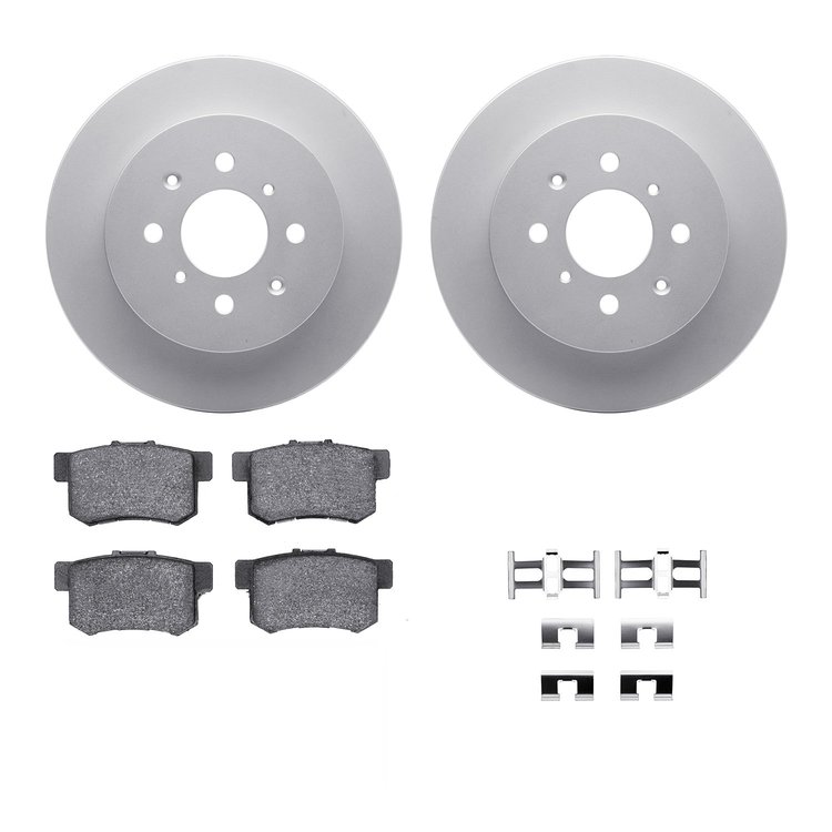 4312-59021 Geospec Brake Rotors with 3000-Series Ceramic Brake Pads & Hardware, 2001-2005 Acura/Honda, Position: Rear