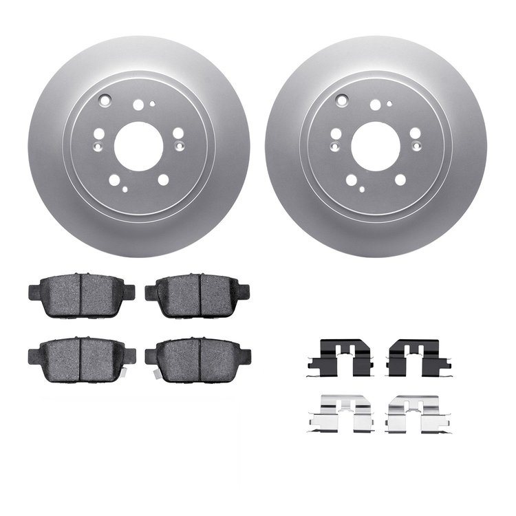4312-59048 Geospec Brake Rotors with 3000-Series Ceramic Brake Pads & Hardware, 2006-2014 Acura/Honda, Position: Rear