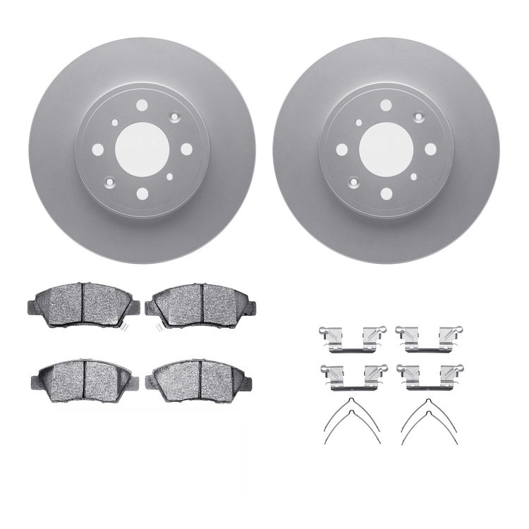 4312-59051 Geospec Brake Rotors with 3000-Series Ceramic Brake Pads & Hardware, 2015-2020 Acura/Honda, Position: Front