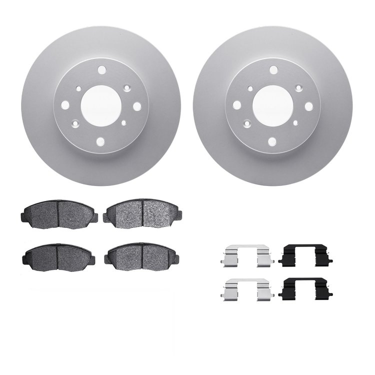 4312-59058 Geospec Brake Rotors with 3000-Series Ceramic Brake Pads & Hardware, 1998-2002 Acura/Honda, Position: Front