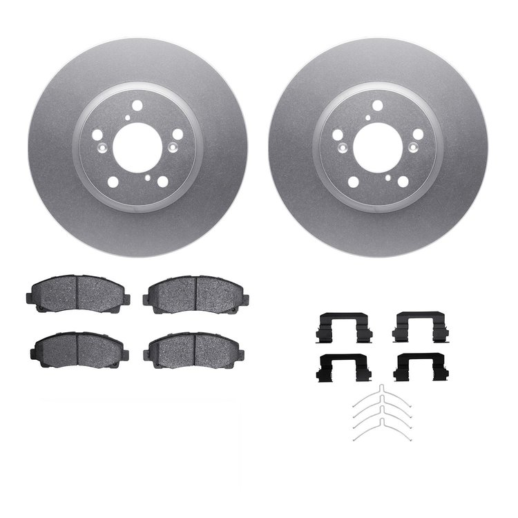4312-59062 Geospec Brake Rotors with 3000-Series Ceramic Brake Pads & Hardware, 2006-2014 Acura/Honda, Position: Front