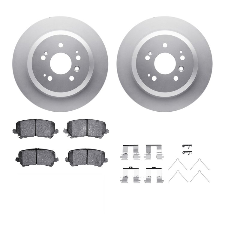 4312-59073 Geospec Brake Rotors with 3000-Series Ceramic Brake Pads & Hardware, Fits Select Acura/Honda, Position: Rear