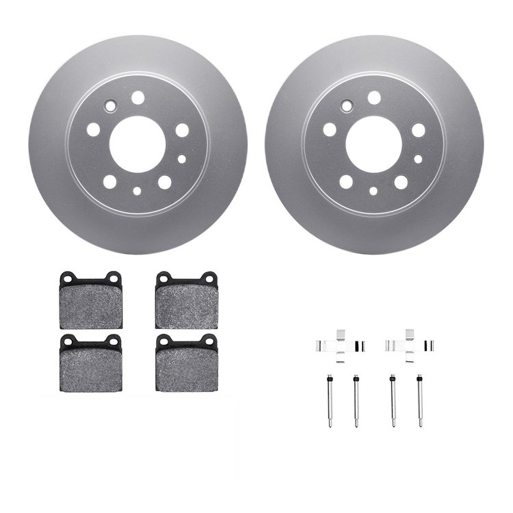 4312-63003 Geospec Brake Rotors with 3000-Series Ceramic Brake Pads & Hardware, 1961-1991 Mercedes-Benz, Position: Rear