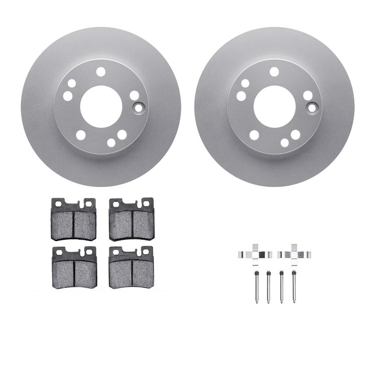 4312-63012 Geospec Brake Rotors with 3000-Series Ceramic Brake Pads & Hardware, 1987-2000 Mercedes-Benz, Position: Rear