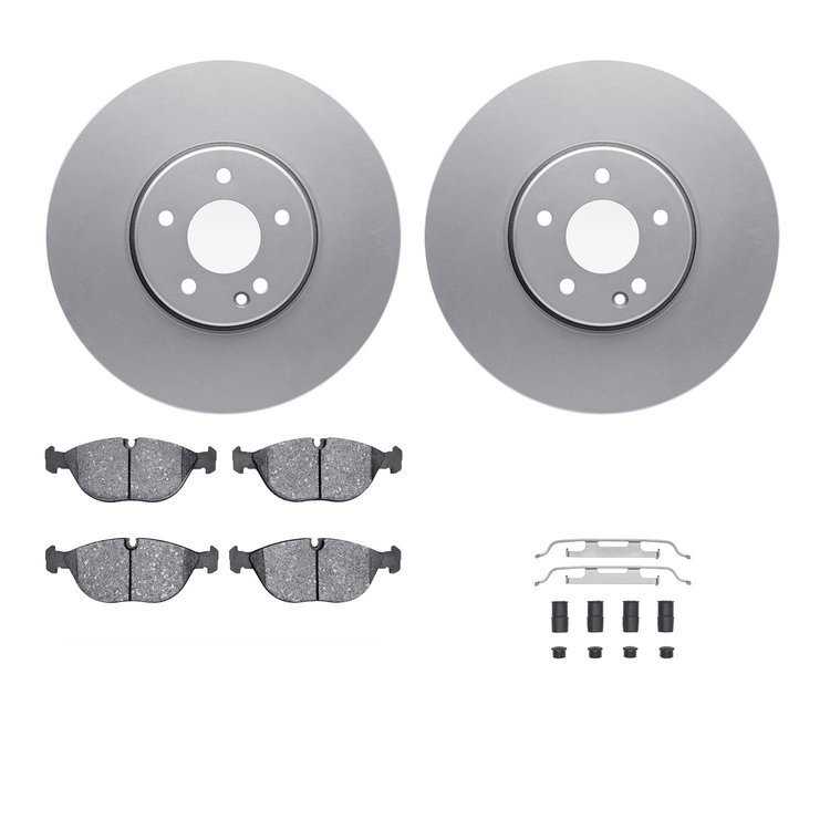 4312-63022 Geospec Brake Rotors with 3000-Series Ceramic Brake Pads & Hardware, 2000-2006 Multiple Makes/Models, Position: Front