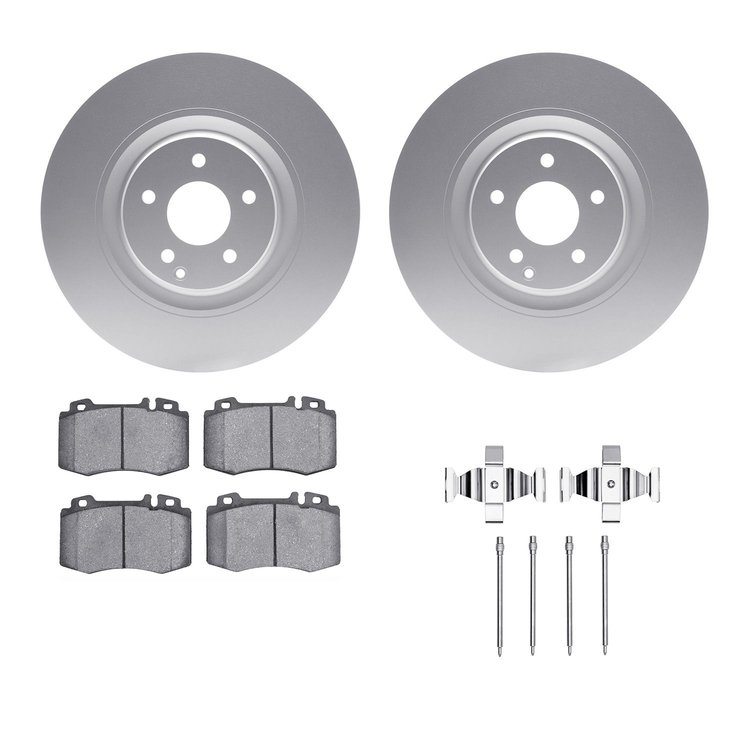 4312-63032 Geospec Brake Rotors with 3000-Series Ceramic Brake Pads & Hardware, 2003-2009 Mercedes-Benz, Position: Front