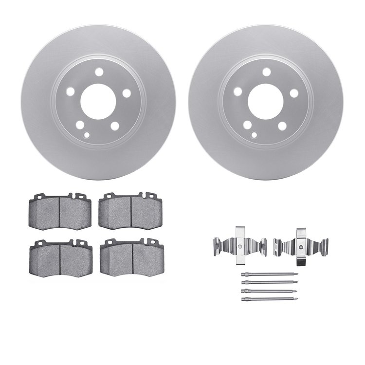 4312-63034 Geospec Brake Rotors with 3000-Series Ceramic Brake Pads & Hardware, 2003-2006 Mercedes-Benz, Position: Front