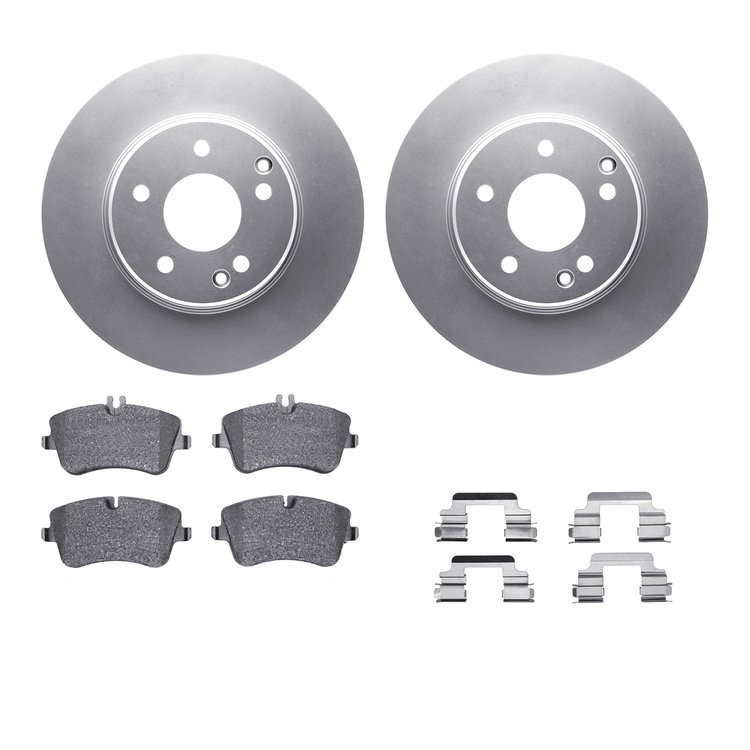 4312-63038 Geospec Brake Rotors with 3000-Series Ceramic Brake Pads & Hardware, 2001-2005 Mercedes-Benz, Position: Front