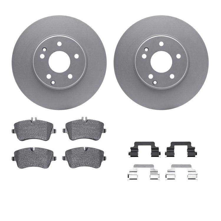 4312-63039 Geospec Brake Rotors with 3000-Series Ceramic Brake Pads & Hardware, 2001-2011 Mercedes-Benz, Position: Front