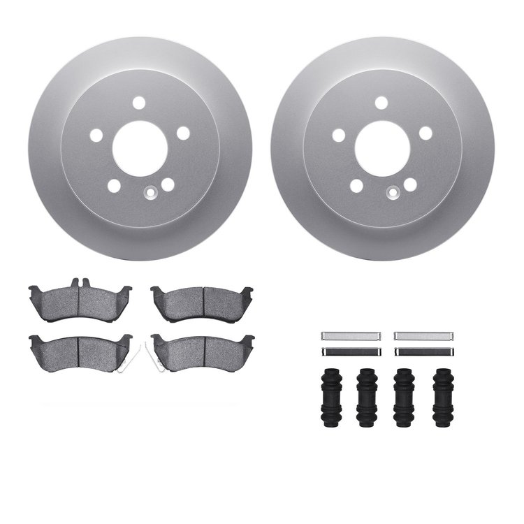 4312-63042 Geospec Brake Rotors with 3000-Series Ceramic Brake Pads & Hardware, 1998-2005 Mercedes-Benz, Position: Rear