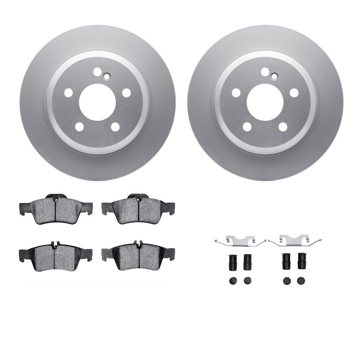 4312-63052 Geospec Brake Rotors with 3000-Series Ceramic Brake Pads & Hardware, 2003-2006 Mercedes-Benz, Position: Rear