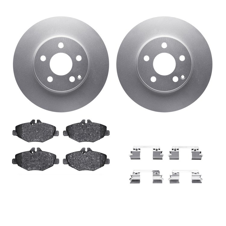 4312-63056 Geospec Brake Rotors with 3000-Series Ceramic Brake Pads & Hardware, 2003-2009 Mercedes-Benz, Position: Front