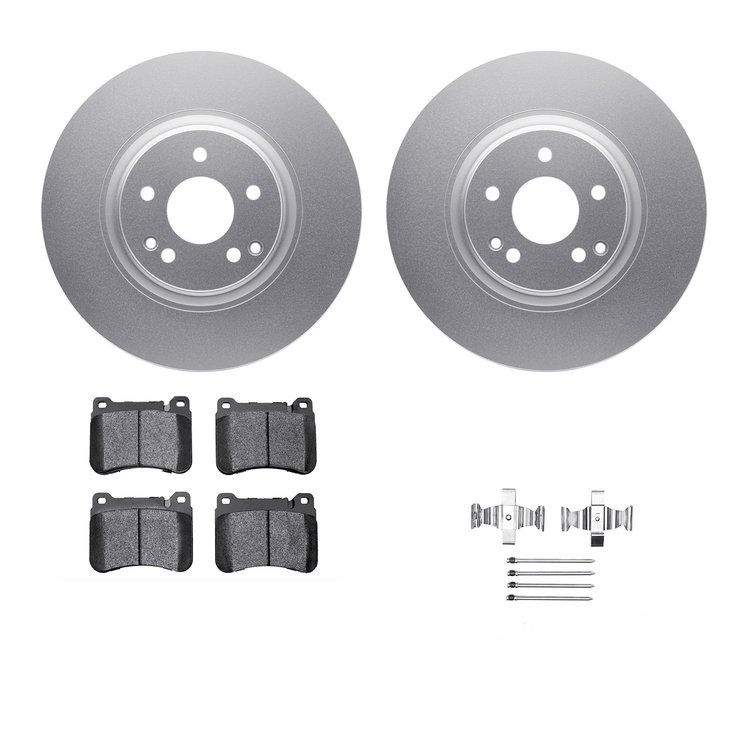 4312-63057 Geospec Brake Rotors with 3000-Series Ceramic Brake Pads & Hardware, 2006-2007 Mercedes-Benz, Position: Front