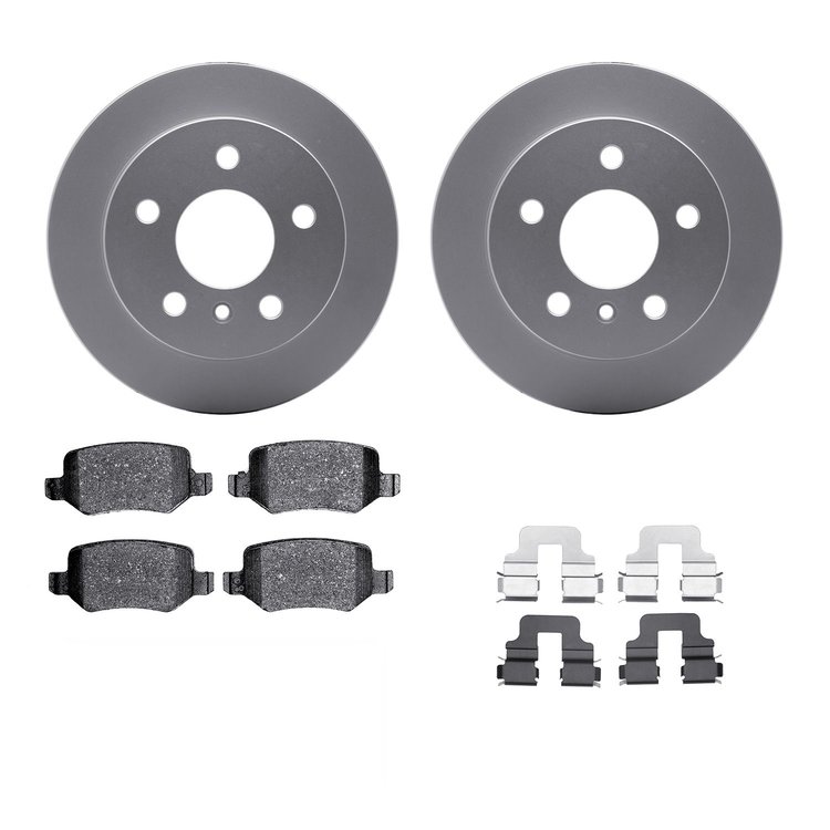 4312-63069 Geospec Brake Rotors with 3000-Series Ceramic Brake Pads & Hardware, 2006-2011 Mercedes-Benz, Position: Rear