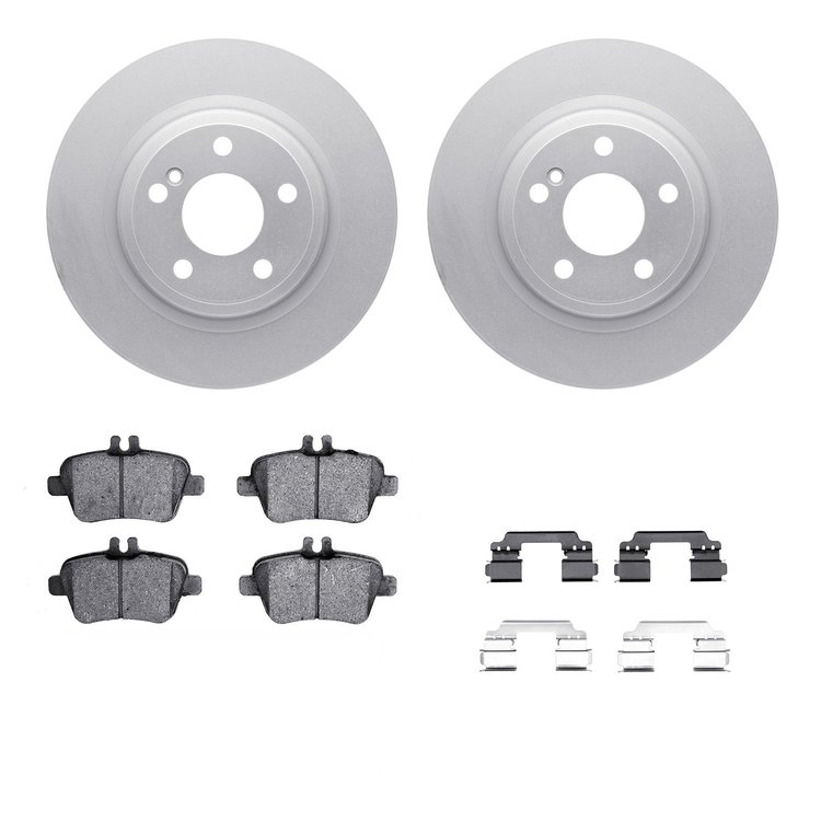 4312-63075 Geospec Brake Rotors with 3000-Series Ceramic Brake Pads & Hardware, 2014-2019 Mercedes-Benz, Position: Rear