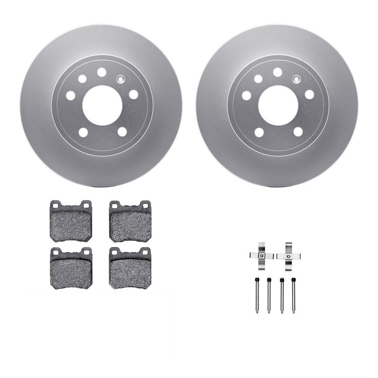 4312-65003 Geospec Brake Rotors with 3000-Series Ceramic Brake Pads & Hardware, 1997-2008 GM, Position: Rear