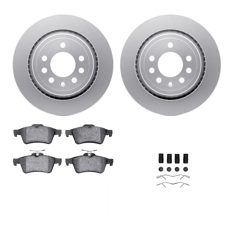 4312-65013 Geospec Brake Rotors with 3000-Series Ceramic Brake Pads & Hardware, 2008-2011 GM, Position: Rear