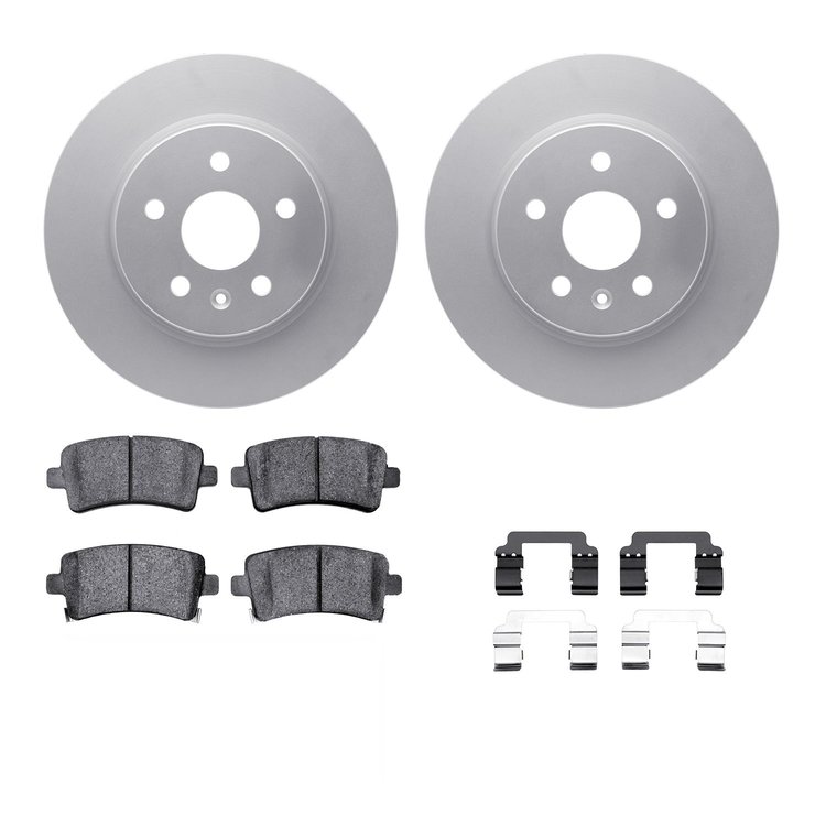 4312-65016 Geospec Brake Rotors with 3000-Series Ceramic Brake Pads & Hardware, 2010-2020 GM, Position: Rear