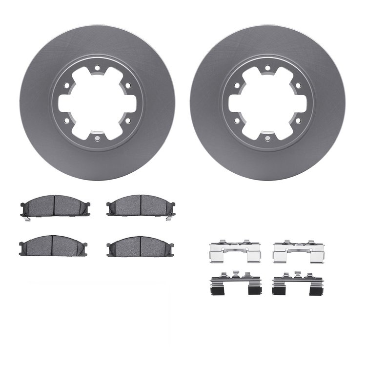 4312-67005 Geospec Brake Rotors with 3000-Series Ceramic Brake Pads & Hardware, 1985-2002 Infiniti/Nissan, Position: Front