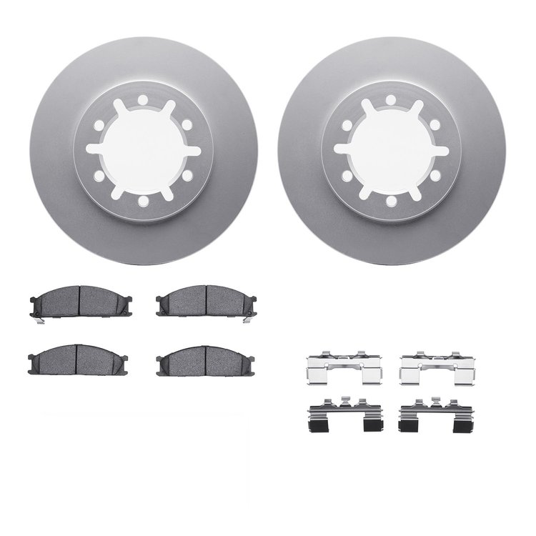 4312-67006 Geospec Brake Rotors with 3000-Series Ceramic Brake Pads & Hardware, 1998-2015 Infiniti/Nissan, Position: Front