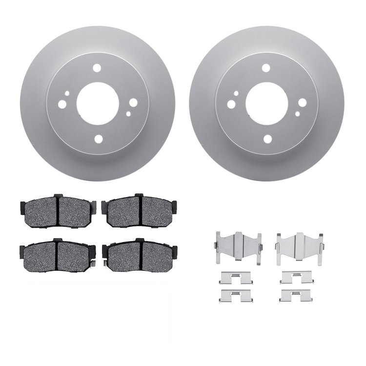 4312-67008 Geospec Brake Rotors with 3000-Series Ceramic Brake Pads & Hardware, 1991-2001 Infiniti/Nissan, Position: Rear