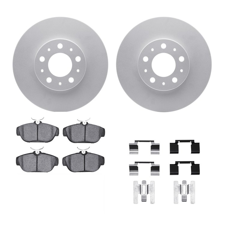 4312-67009 Geospec Brake Rotors with 3000-Series Ceramic Brake Pads & Hardware, 1994-2000 Infiniti/Nissan, Position: Rear