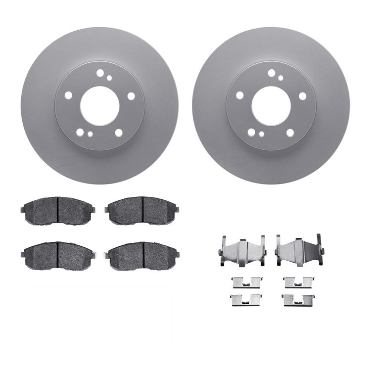 4312-67012 Geospec Brake Rotors with 3000-Series Ceramic Brake Pads & Hardware, 1989-1999 Infiniti/Nissan, Position: Front