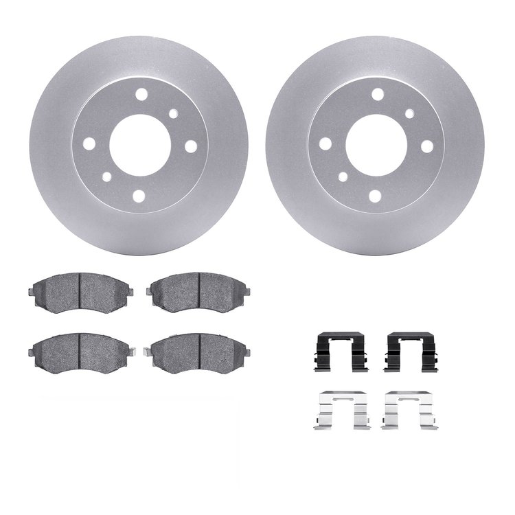 4312-67017 Geospec Brake Rotors with 3000-Series Ceramic Brake Pads & Hardware, 1989-2006 Infiniti/Nissan, Position: Front
