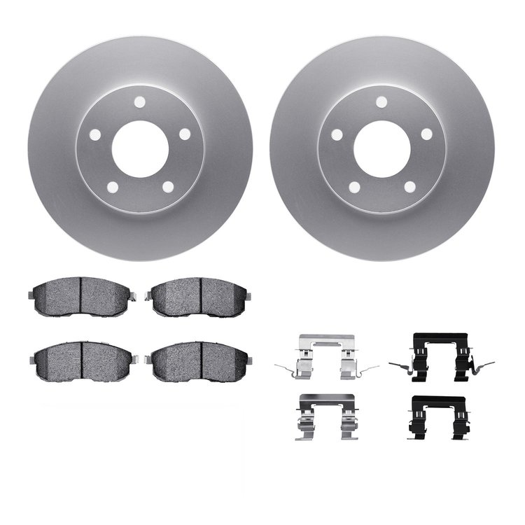 4312-67019 Geospec Brake Rotors with 3000-Series Ceramic Brake Pads & Hardware, 1999-2001 Infiniti/Nissan, Position: Front