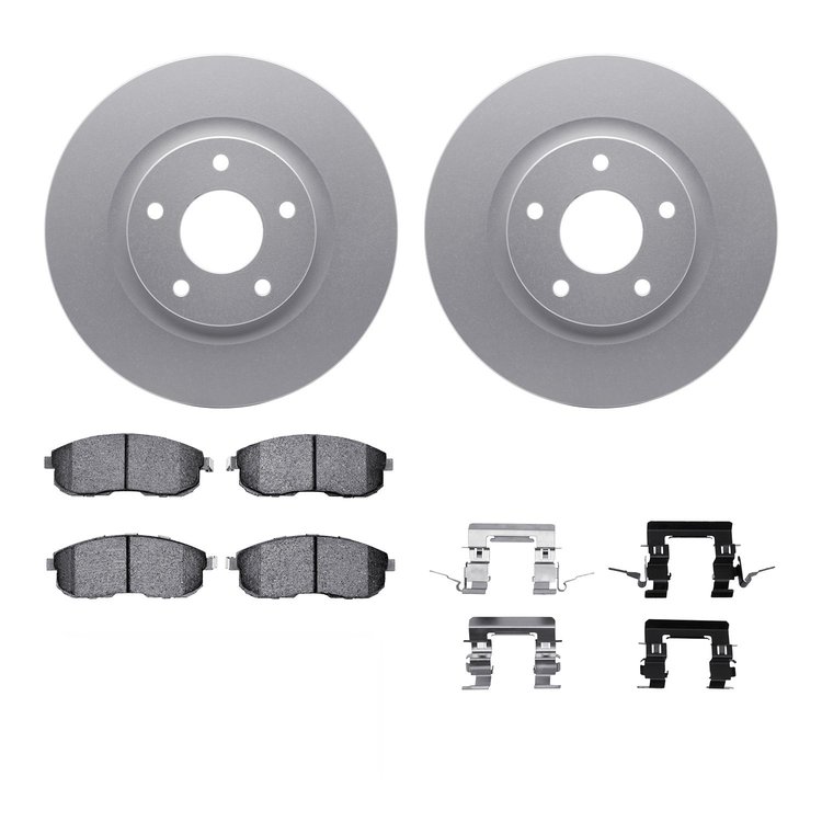 4312-67021 Geospec Brake Rotors with 3000-Series Ceramic Brake Pads & Hardware, 2007-2012 Infiniti/Nissan, Position: Front