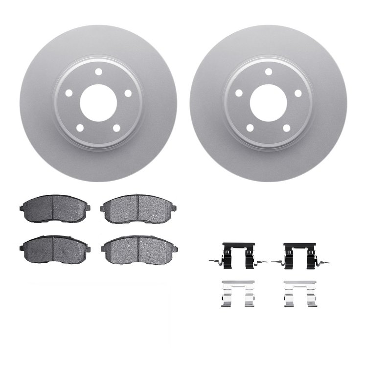 4312-67023 Geospec Brake Rotors with 3000-Series Ceramic Brake Pads & Hardware, 2002-2006 Infiniti/Nissan, Position: Front