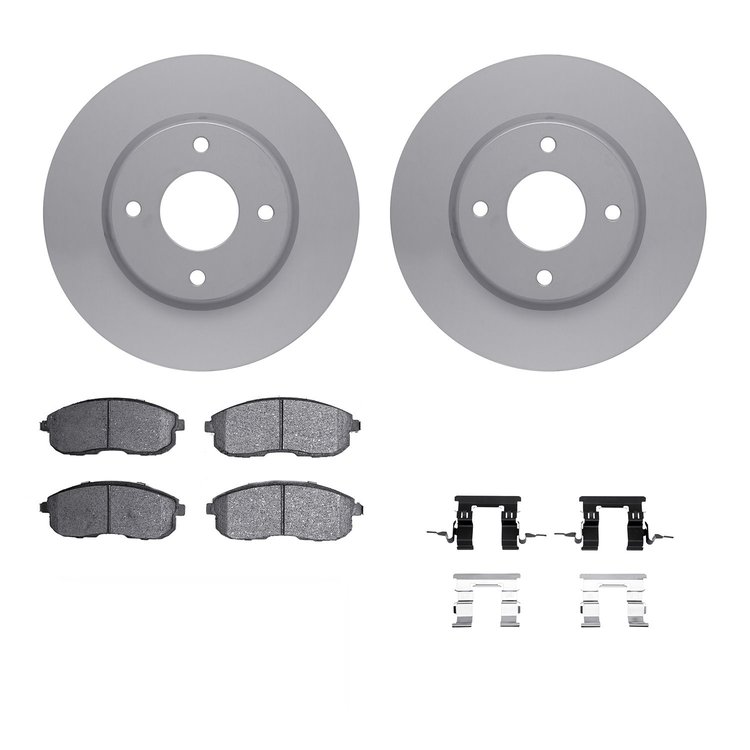 4312-67024 Geospec Brake Rotors with 3000-Series Ceramic Brake Pads & Hardware, 2007-2014 Infiniti/Nissan, Position: Front