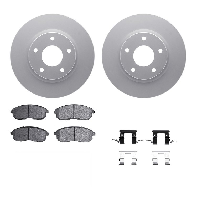 4312-67025 Geospec Brake Rotors with 3000-Series Ceramic Brake Pads & Hardware, 2013-2019 Infiniti/Nissan, Position: Front