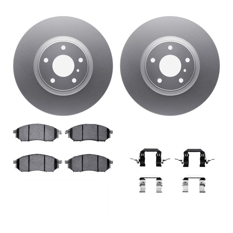 4312-67027 Geospec Brake Rotors with 3000-Series Ceramic Brake Pads & Hardware, 2005-2020 Infiniti/Nissan, Position: Front