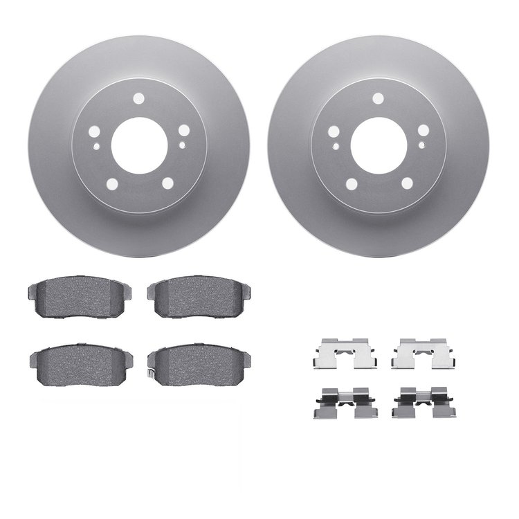 4312-67032 Geospec Brake Rotors with 3000-Series Ceramic Brake Pads & Hardware, 2000-2004 Infiniti/Nissan, Position: Rear
