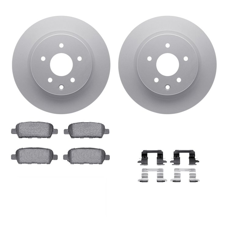 4312-67036 Geospec Brake Rotors with 3000-Series Ceramic Brake Pads & Hardware, 2005-2021 Infiniti/Nissan, Position: Rear