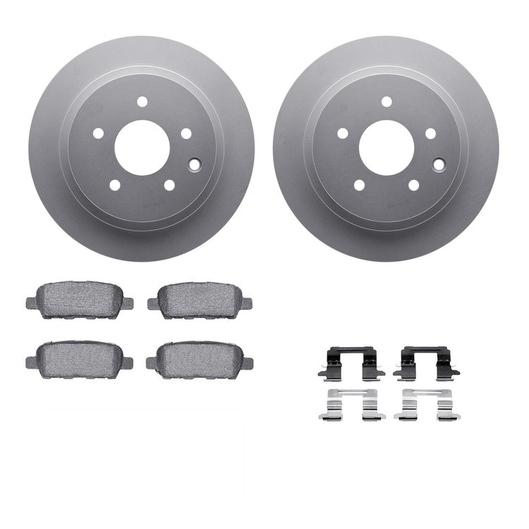 4312-67037 Geospec Brake Rotors with 3000-Series Ceramic Brake Pads & Hardware, Fits Select Multiple Makes/Models, Position: Rea