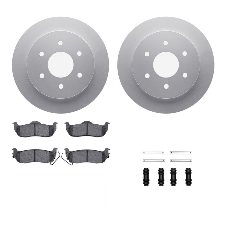 4312-67042 Geospec Brake Rotors with 3000-Series Ceramic Brake Pads & Hardware, 2004-2015 Infiniti/Nissan, Position: Rear