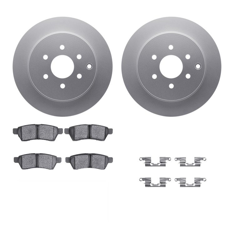 4312-67047 Geospec Brake Rotors with 3000-Series Ceramic Brake Pads & Hardware, 2005-2012 Infiniti/Nissan, Position: Rear
